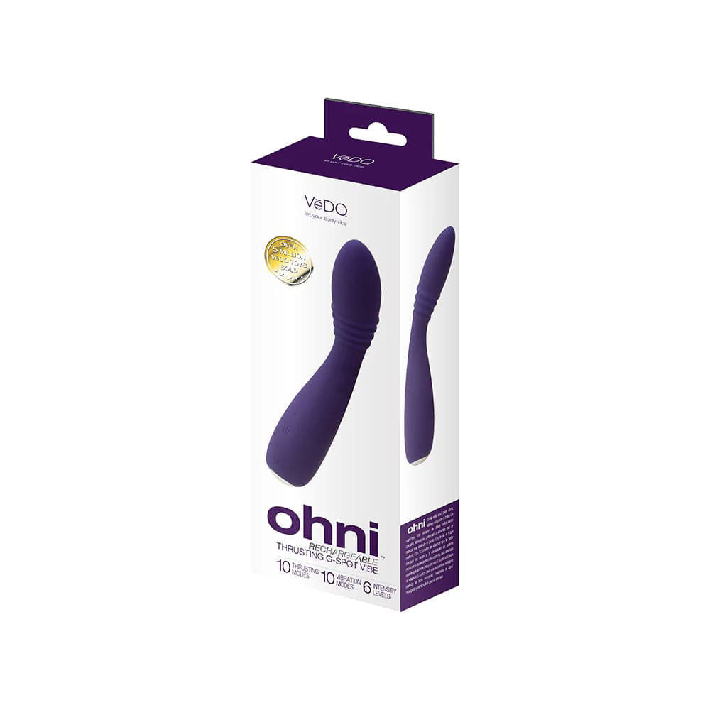 Ohni Rechargeable G-Spot Thrusting Vibe (Pink) – Dual-Stimulation Vibrator > Sex Toys For Ladies > G-Spot Vibrators