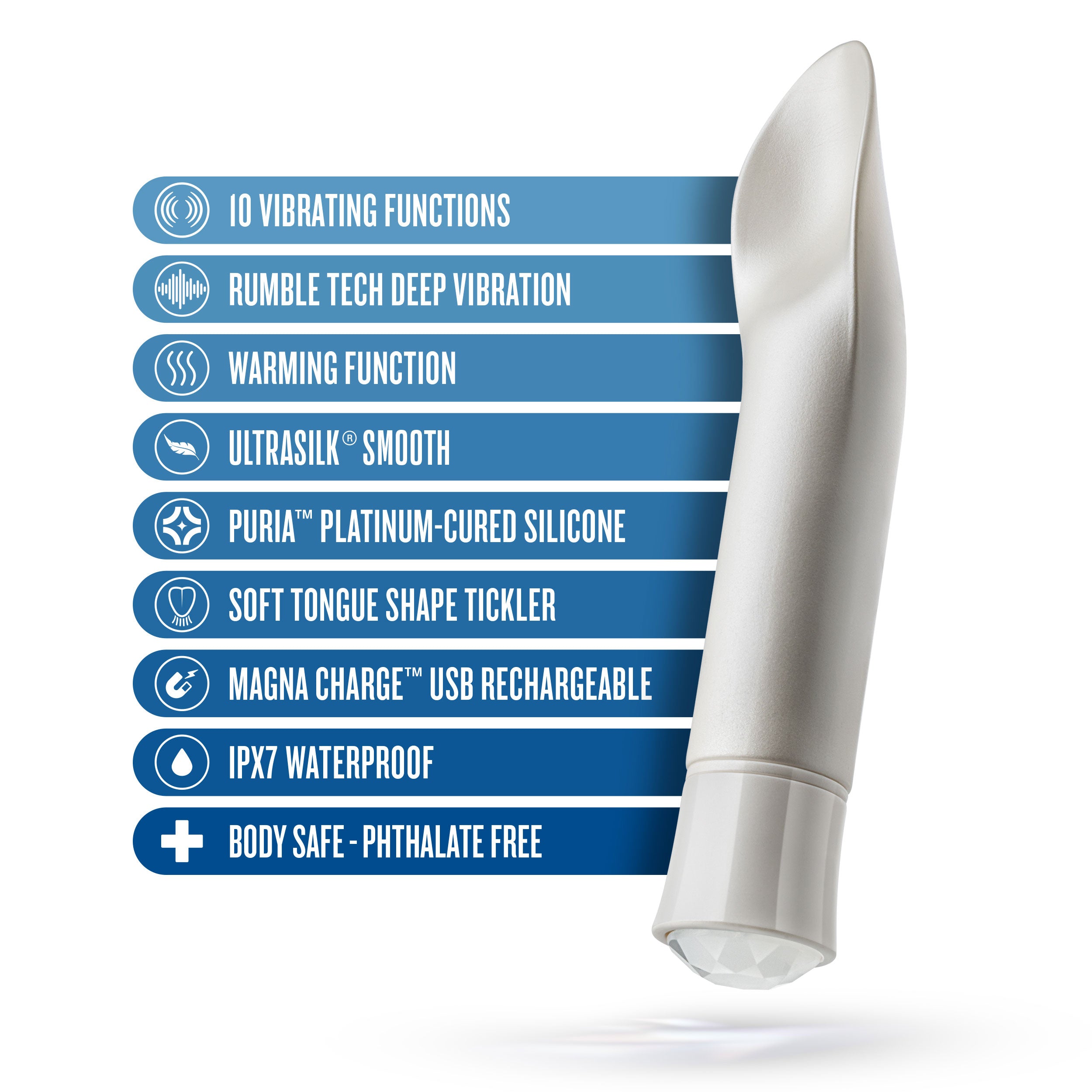 Oh My Gem Bold Diamond White Intimate Adult Pleasure Toy Vibrators - G Spot