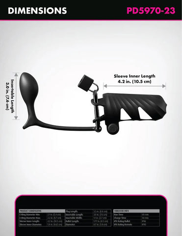 Fantasy C-Ringz (Black) – Remote-Controlled Vibrating Cock Blocker and Butt Plug Cock Rings Vibrating