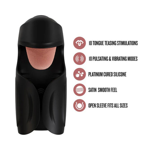 M For Men Lickety Split Black Vibrating Penis Stimulator Toy