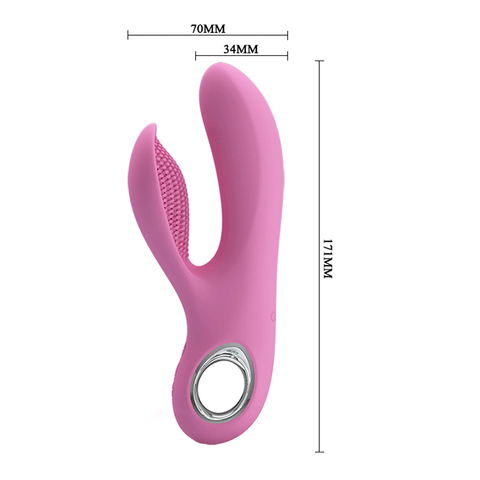 Pretty Love Canrol Silicone Rechargeable G Spot Clitoral Vibrator Pink VIBRATORS-RABBIT