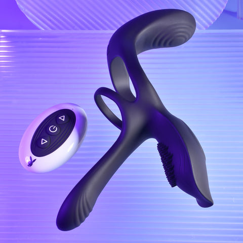 Playboy Pleasure The 3 Way USB Rechargeable Cock Ring 16.5 cm Cock Rings Vibrating