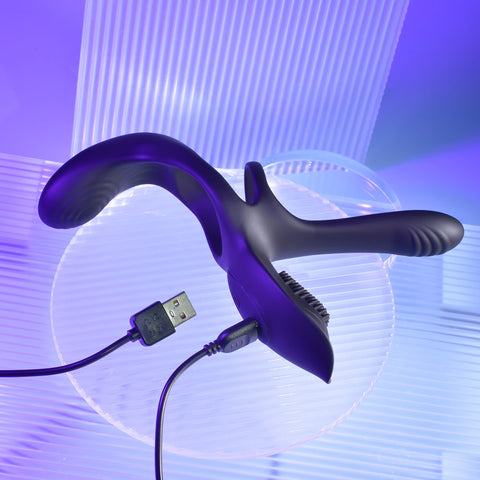Playboy Pleasure The 3 Way USB Rechargeable Cock Ring 16.5 cm Cock Rings Vibrating