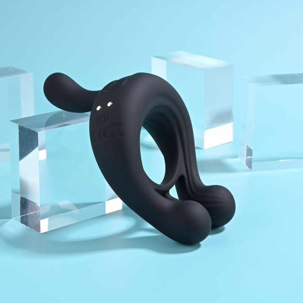 Playboy Pleasure Triple Play USB Rechargeable Cock Ring With Wireless Remote Cock Rings Vibrating