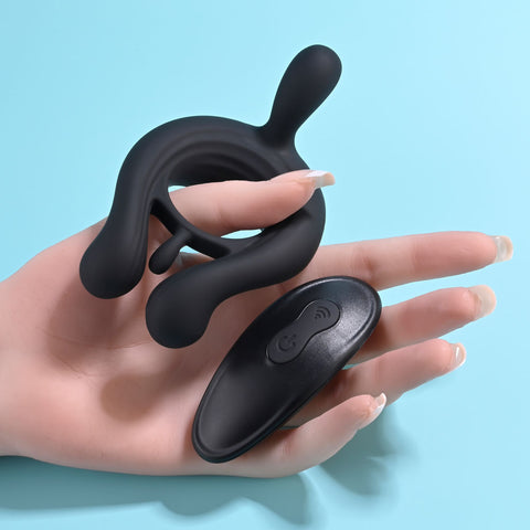 Playboy Pleasure Triple Play USB Rechargeable Cock Ring With Wireless Remote Cock Rings Vibrating