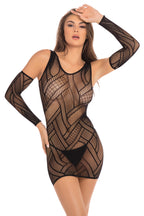 Throw Down Three Piece Mini Dress Set One Size Black Lingerie Black One Size > Clothes > Dresses and Chemises