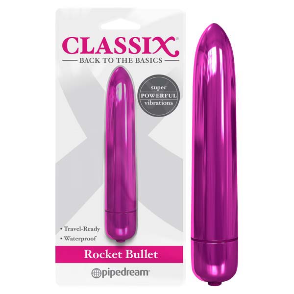 Classix Rocket Metallic Bullet Vibrator 8.9 cm for Intimate Adventures Pink BULLETS
