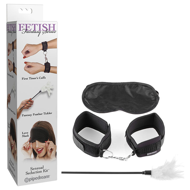 Fetish Fantasy Series Sensual Seduction Kit Three Piece Set Black Restraints