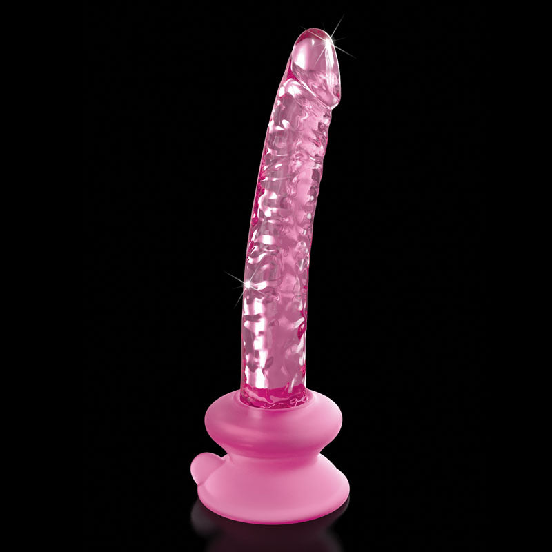 Icicles 17cm Glass Dong with Suction Base Pink DONGS Glass