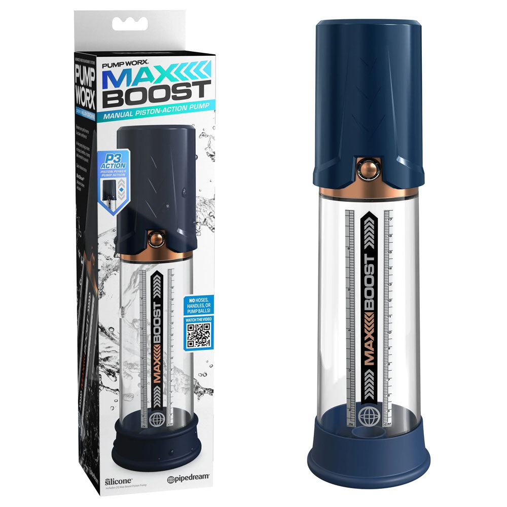 Pump Worx Max Boost Penis Pump in Blue Blue PUMPS Male Electric