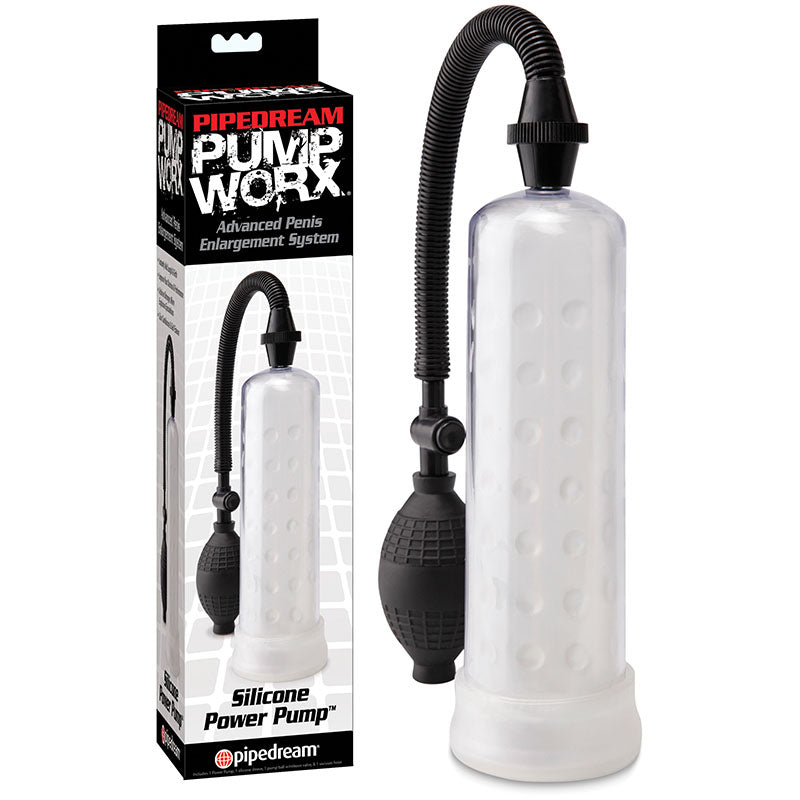 Pump Worx Silicone Power Pump Penis Pump Clear PUMPS