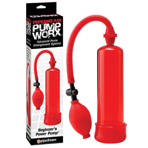 Pump Worx Beginner Power Pump - 7.5" x 2.1" Insertable Red > Pumps > Penis Pumps