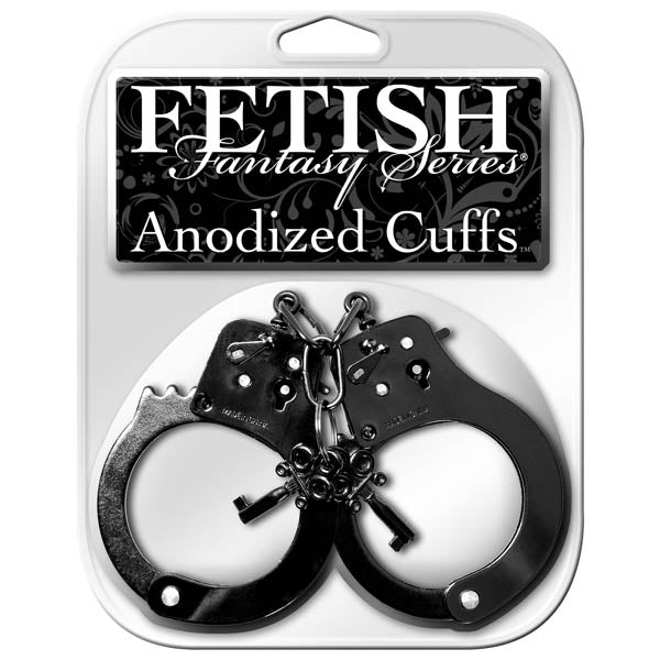 Fetish Fantasy Series Anodized Cuffs - Metal Restraints Black Restraints