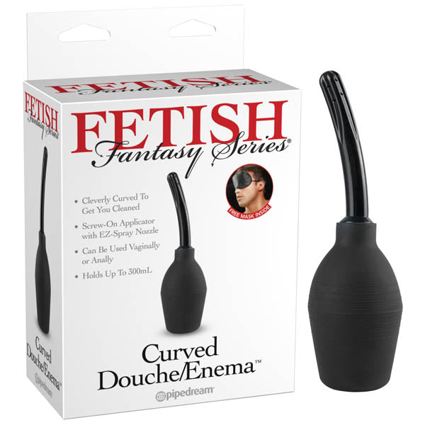 Fetish Fantasy Series Curved Douche Enema System for Pleasure and Cleanliness Black Douches