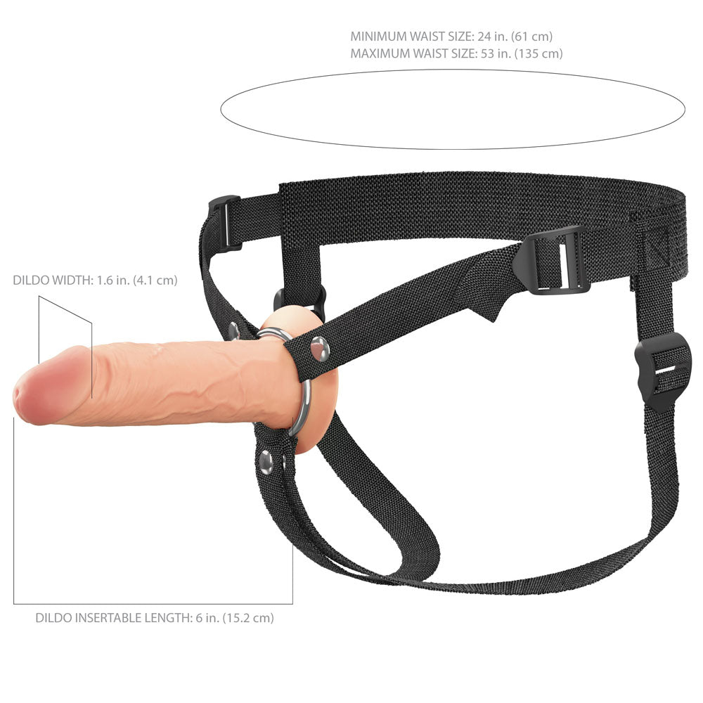 FX Elite 6 Inch Dual-Density Hollow Silicone Strap-On > Dildos > Hollow Strap Ons