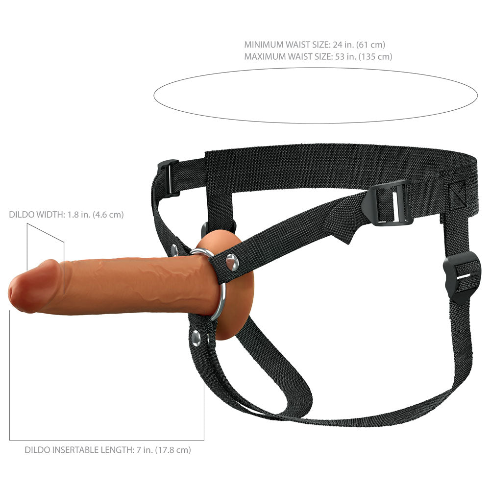 FX Elite 7 Inch Silicone Hollow Strap On in Tan > Dildos > Hollow Strap Ons