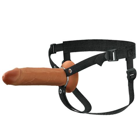 FX Elite 8 Inch Silicone Hollow Strap On Tan 20 cm Hollow Strap On Dildos & Dongs