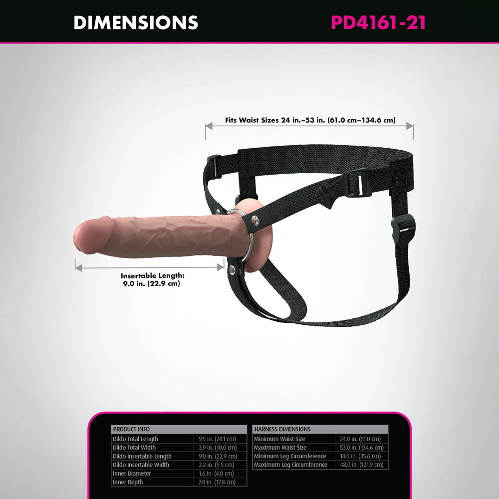 Fantasy X-Tensions Elite 9 Inch Hollow Strap-On (Light) – Silicone Strap-On > Dildos > Strap On Dildos