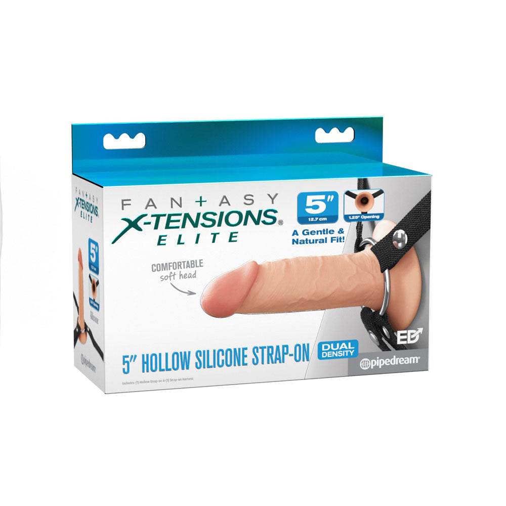 Fantasy X-Tensions Elite 5 Inch Silicone Hollow Strap-On Toy > Dildos > Strap On Dildos