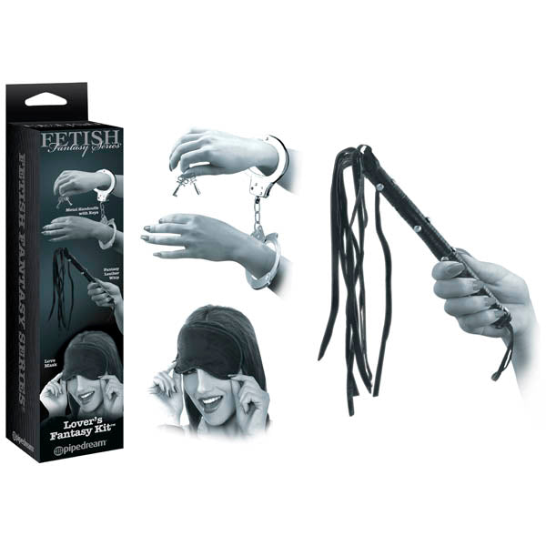 Fetish Fantasy Series Lover's Fantasy Bondage Kit 3 Piece Set Black Whips & Paddles