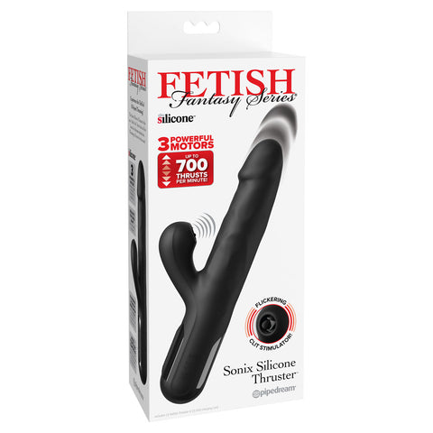 Ffs Sonix Silicone Thruster 22 Cm Usb Rechargeable Thrusting Vibrator with Flicking Clit Stimulator VIBRATORS-RABBIT