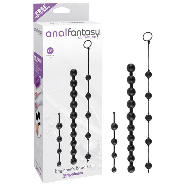 Anal Fantasy Collection Beginner Bead Kit Set of 3 Cords Black > Anal Range > Anal Beads