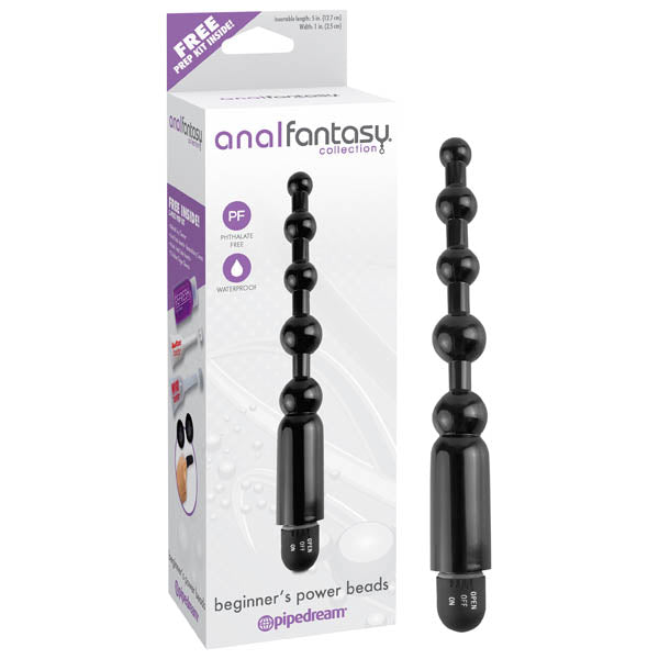 Anal Fantasy Collection Beginner's Power Beads 12.7 cm Vibrating Black Black > Anal Range > Anal Beads