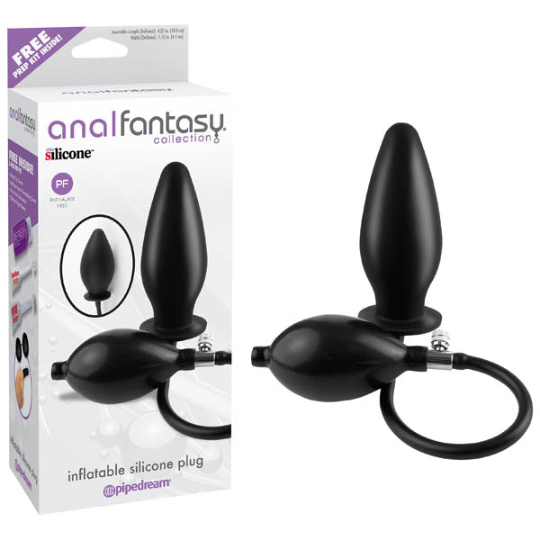 Anal Fantasy Collection Inflatable Silicone Plug - 10.8 cm Inflatable Plug Black > Anal Range > Anal Inflatables