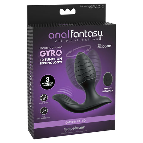 Anal Fantasy Elite Gyro Milk Pro Black 4.25" Prostate Stimulator > Anal Range > Prostate Plugs