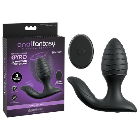 Anal Fantasy Elite Gyro Milk Pro Black 4.25" Prostate Stimulator Black > Anal Range > Prostate Plugs