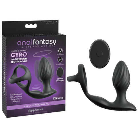 Anal Fantasy Elite Collection Ass-Gasm Gyro-Milk Pro (Black) – Prostate Massager Black > Anal Range > Prostate Plugs