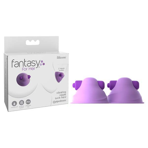 Fantasy For Her Vibrating Nipple Suckers Purple Nipple Suckers