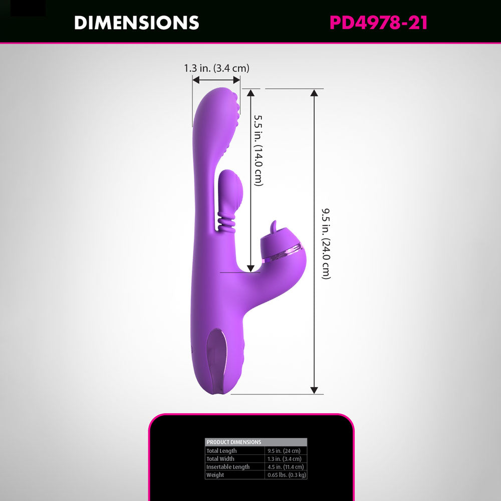 Fantasy For Her IntiMotion Pulse Pro 24 cm Swirling and Flicking Rabbit Vibrator Secondary image