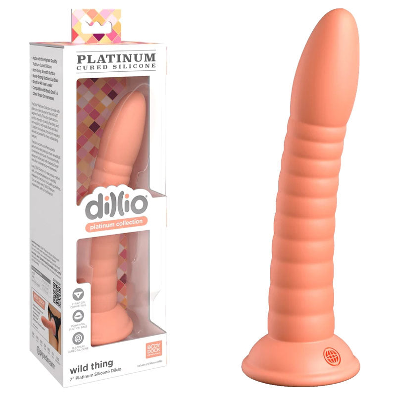 Dillio Platinum Wild Thing Peach 17.8 Centimeter Dong Adult Toy Orange Dongs Neutral