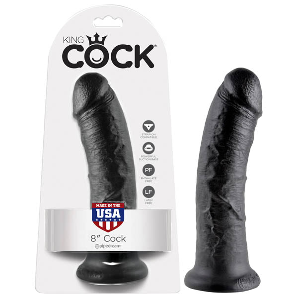 King Cock 8'' Cock - 20.3 cm (8'') Dong Black Dildos & Dongs