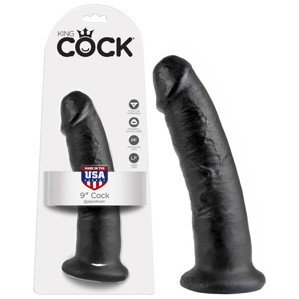 King Cock 9 Inch Realistic Dildo with Veins for Ultimate Pleasure Black Dildos & Dongs