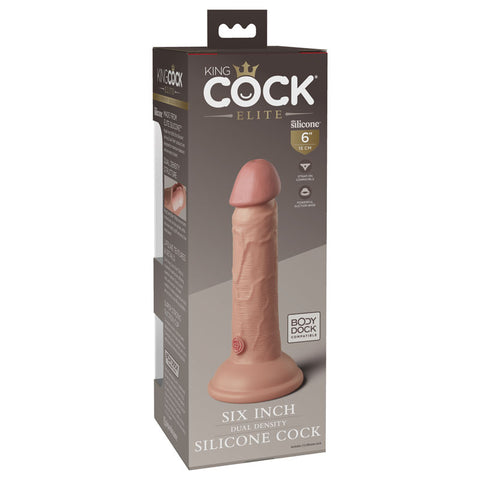 King Cock Elite 6 Inch Dual Density Silicone Dildo Flesh Dildos & Dongs