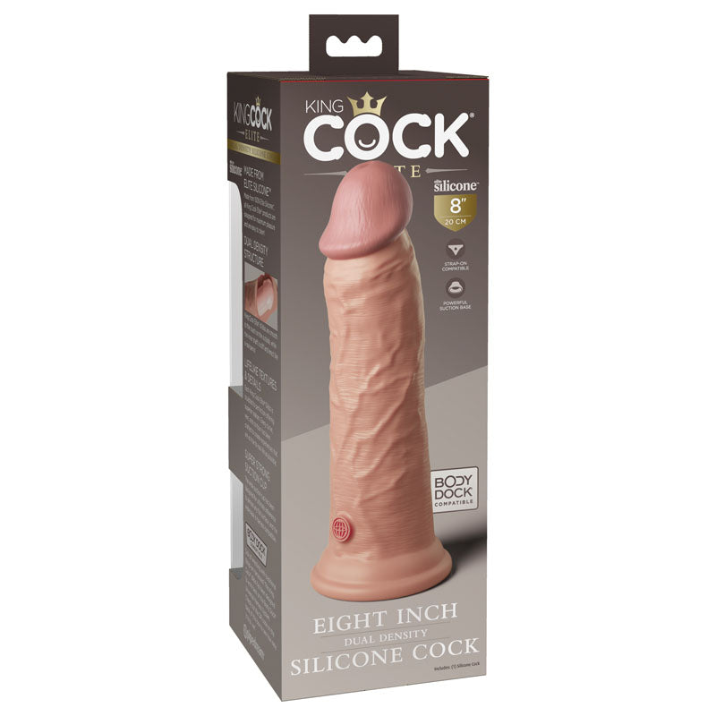 King Cock Elite 8 Inch Dual Density Silicone Dildo Flesh Dildos & Dongs