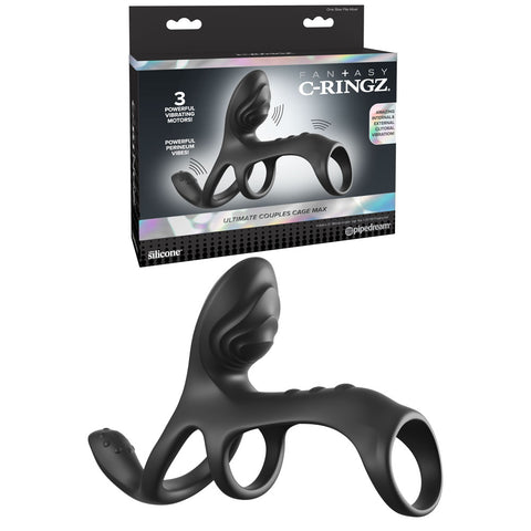 Fantasy C-Ringz Ultimate Couples Cage – USB Rechargeable Triple Motor Vibrating Cock Ring Cage > Cock Ring > Vibrating