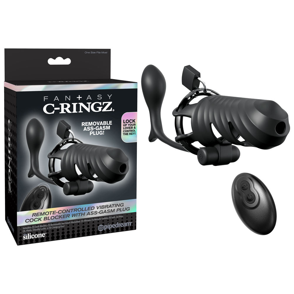 Fantasy C-Ringz (Black) – Remote-Controlled Vibrating Cock Blocker and Butt Plug > Cock Ring > Vibrating