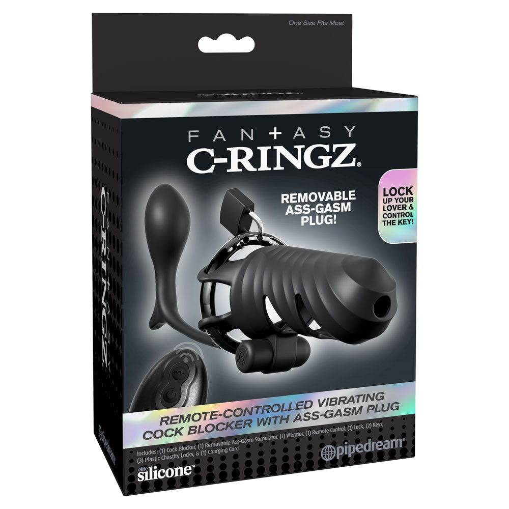 Fantasy C-Ringz (Black) – Remote-Controlled Vibrating Cock Blocker and Butt Plug > Cock Ring > Vibrating