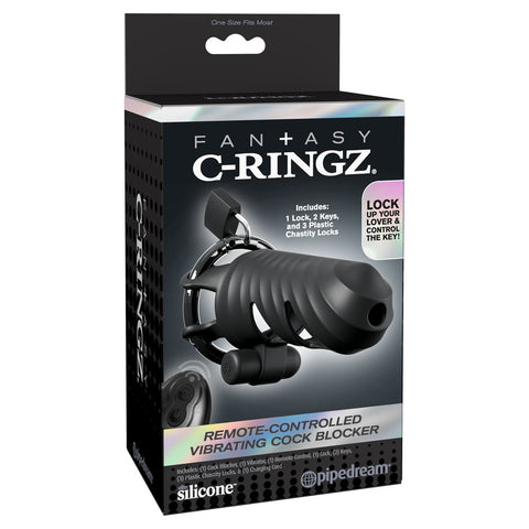 Fantasy C-Ringz (Black) – Remote-Controlled Vibrating Cock Blocker > Cock Ring > Vibrating