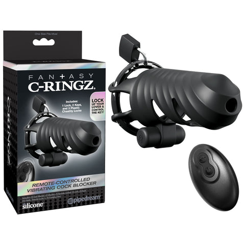 Fantasy C-Ringz (Black) – Remote-Controlled Vibrating Cock Blocker > Cock Ring > Vibrating