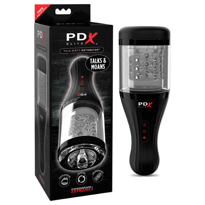 PDX Elite Talk Dirty Rotobator – USB Rechargeable Rotating 24.1cm Masturbator Secondary image