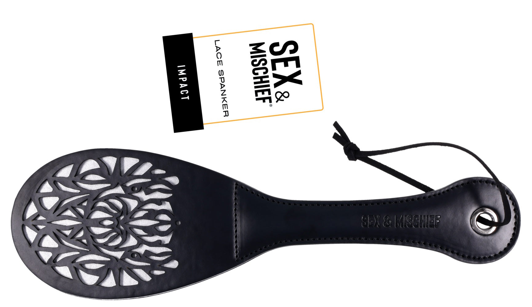 Lace Spanker Paddle 13 Inch PU Leather Bondage Toy Adult Black > Bondage Gear > Paddles