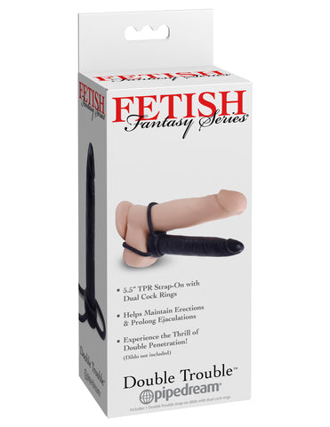 Fetish Fantasies Double Trouble Strap-On Dildo Black Adult Toy ANAL TOYS