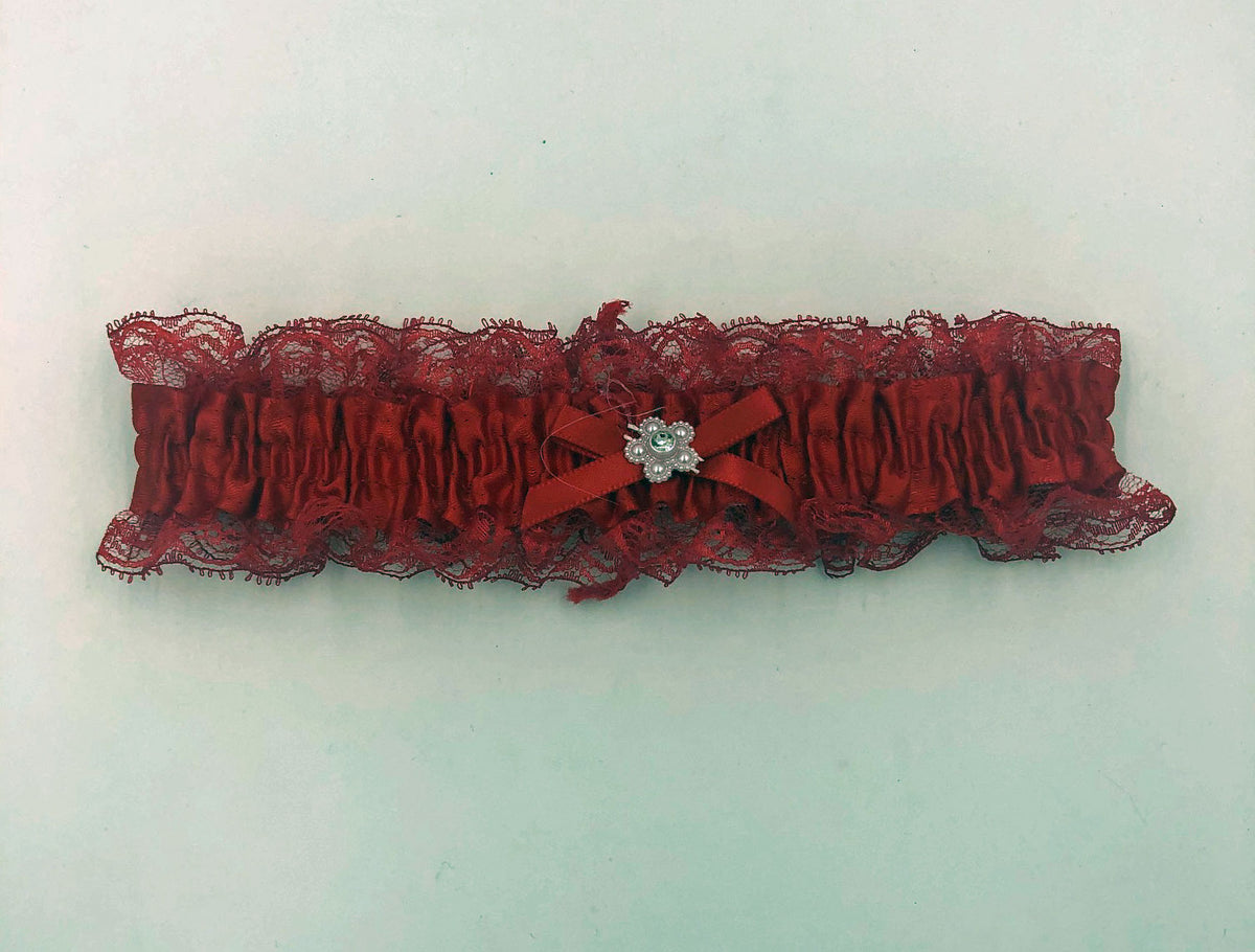 Elegant Moments Red Satin Lace Leg Garter One Size Fit Red One Size > Clothes > Accessories
