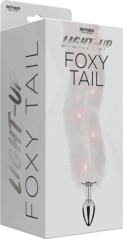 Light Up Pink Foxy Tail Faux Fur Anal Plug for Adult Play > Anal Range > Tail Butt Plugs
