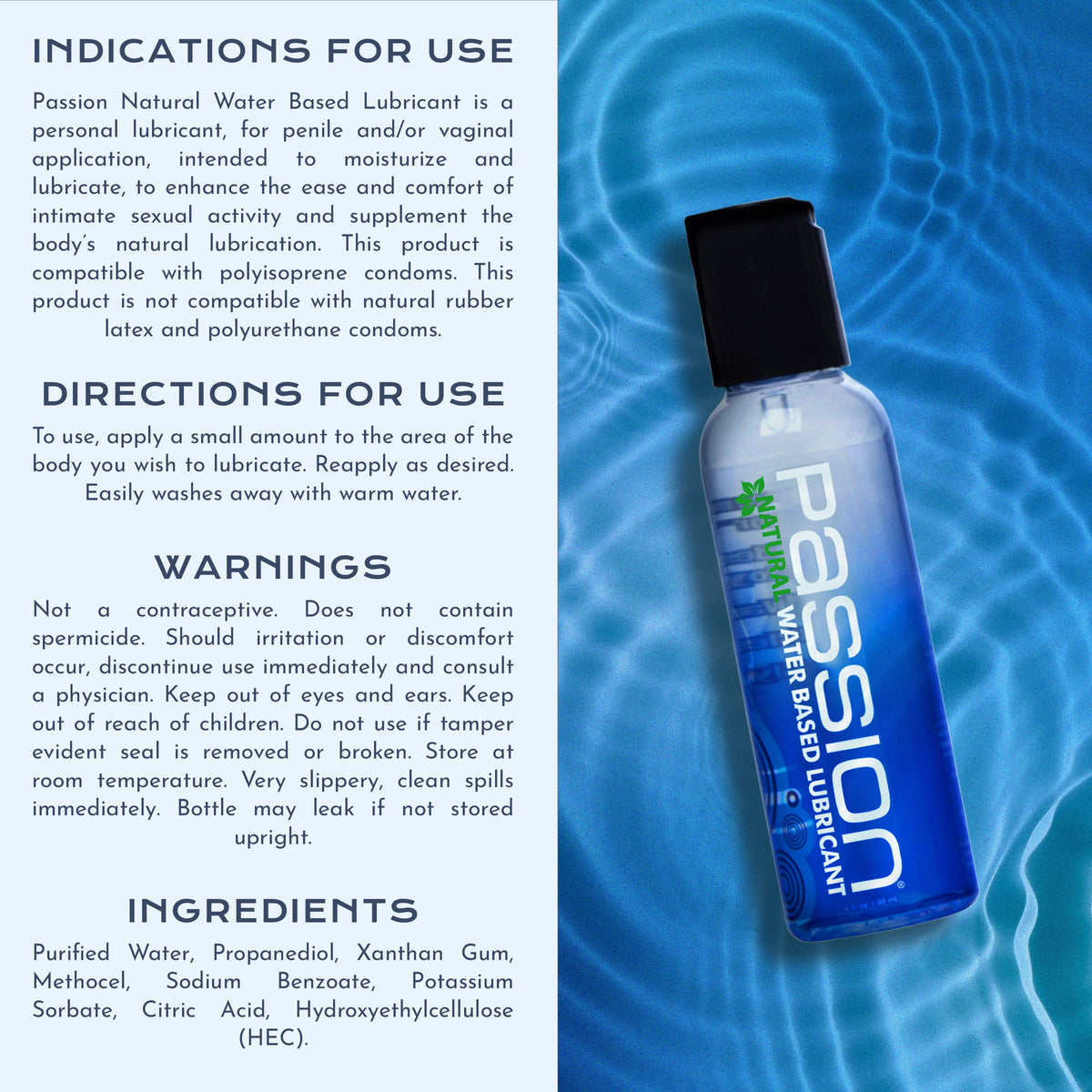Passion Natural Water-Based Lubricant 2 Oz – Personal Lubricant > Lube > Water Based