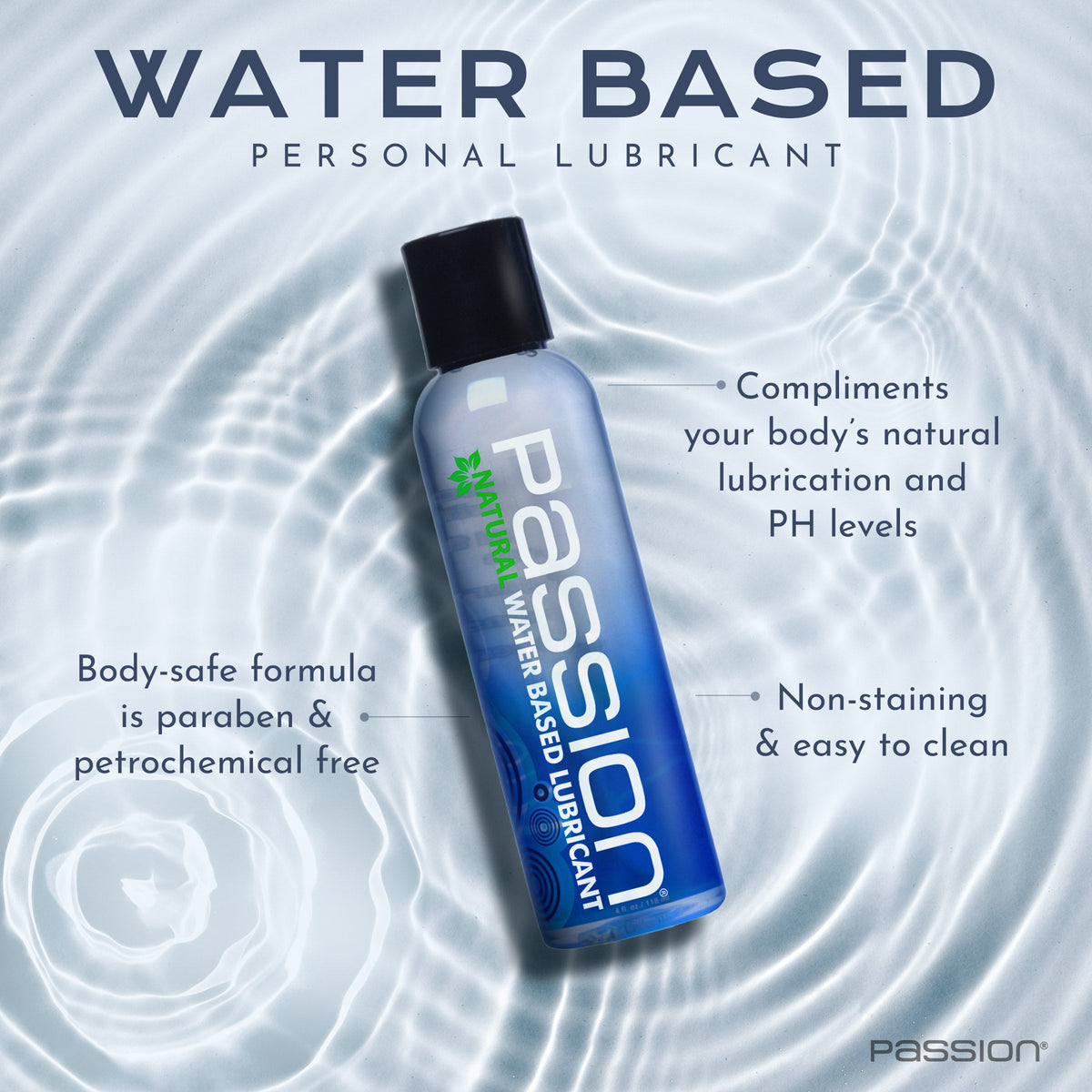 Passion Natural Water Based Lubricant 4 Ounces Adult Intimacy > Lube > Water Based